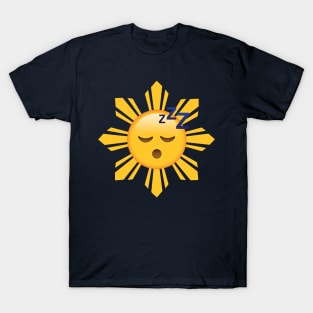 Sleeping Face Emoji in Filipino Flag Sun T-Shirt